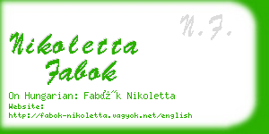 nikoletta fabok business card